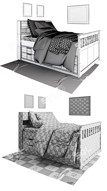 Madison Full/Double Captain's Bed 3D model image 3