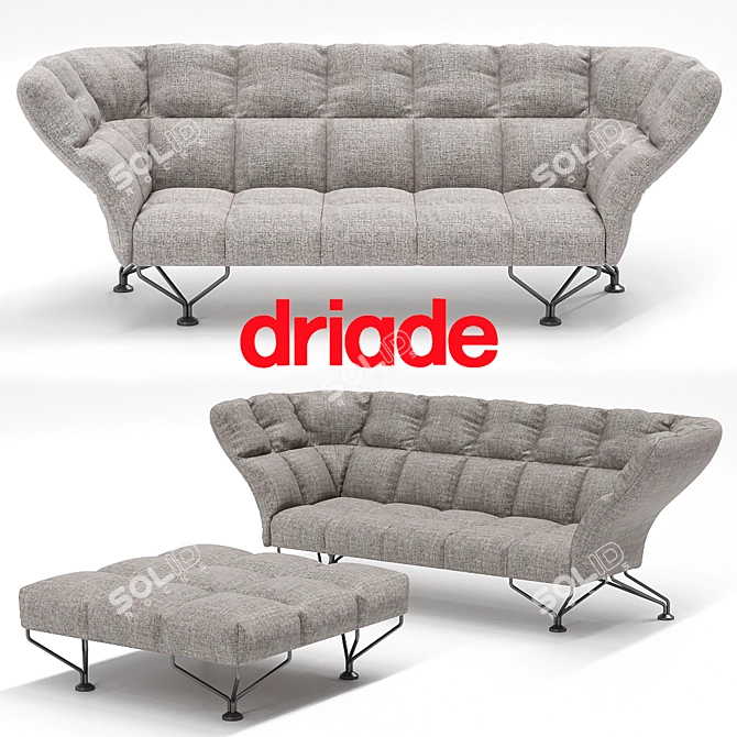 Driade 33 Cuscini Sofa: Timeless Elegance in Design 3D model image 2