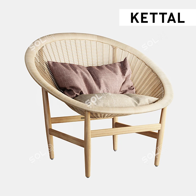 KETTAL Basket Indoor Armchair: Stylish Design for Modern Interiors 3D model image 1