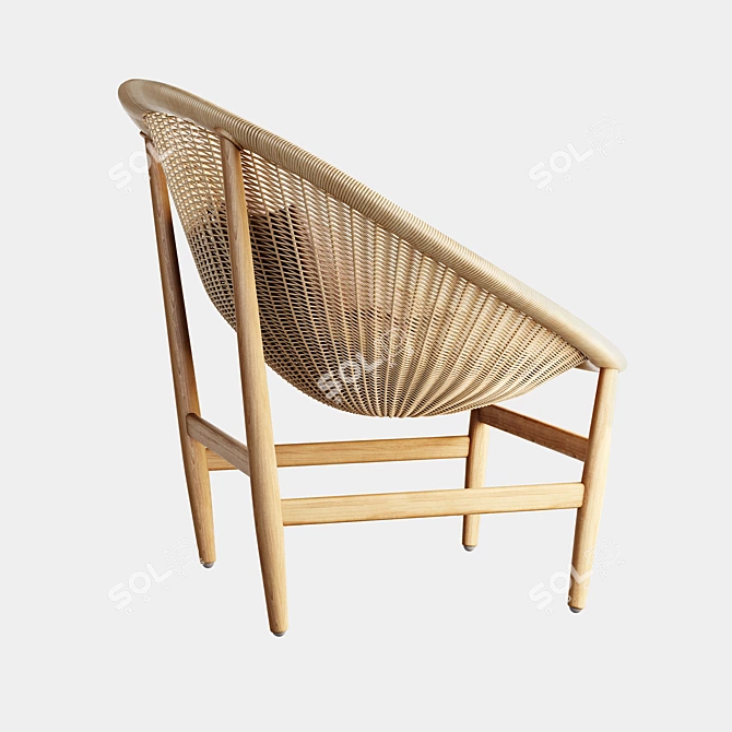 KETTAL Basket Indoor Armchair: Stylish Design for Modern Interiors 3D model image 2