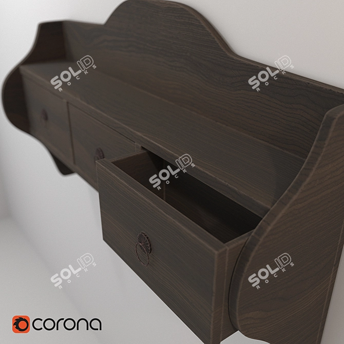 Modern Shelf MARCEL with 3 Boxes 3D model image 3