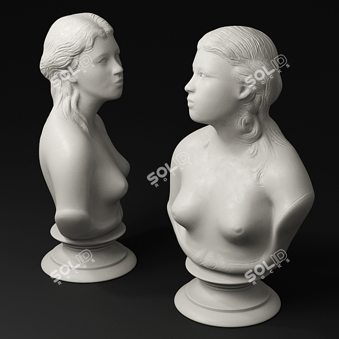 Elegant Woman Sculpture 3D model image 3