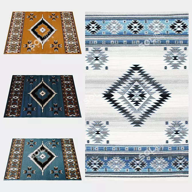 DonnieAnn Taj Mahal Southwest Design Rug - 3 | 4 Textures | Max2012, Max2015, FBX 3D model image 1