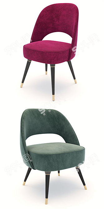 Essential Home Collins Velvet Chair 3D model image 2