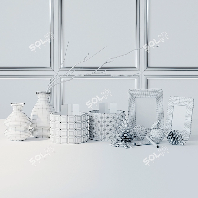 Elegant Lyra Candle Set by Kelly Hoppen 3D model image 2