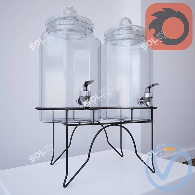 Sleek Water Dispenser with Efficient Render Options 3D model image 1