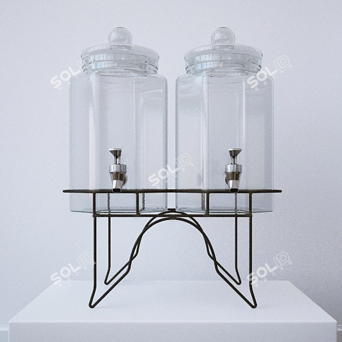 Sleek Water Dispenser with Efficient Render Options 3D model image 2