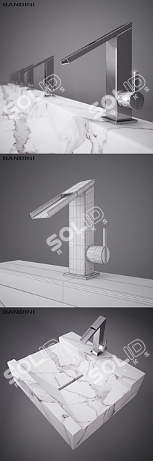 BANDINI Dive Collection Chrome Mixer 3D model image 3