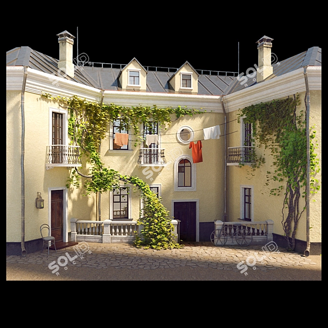 3D Yard Scene | Max & OBJ Files 3D model image 1