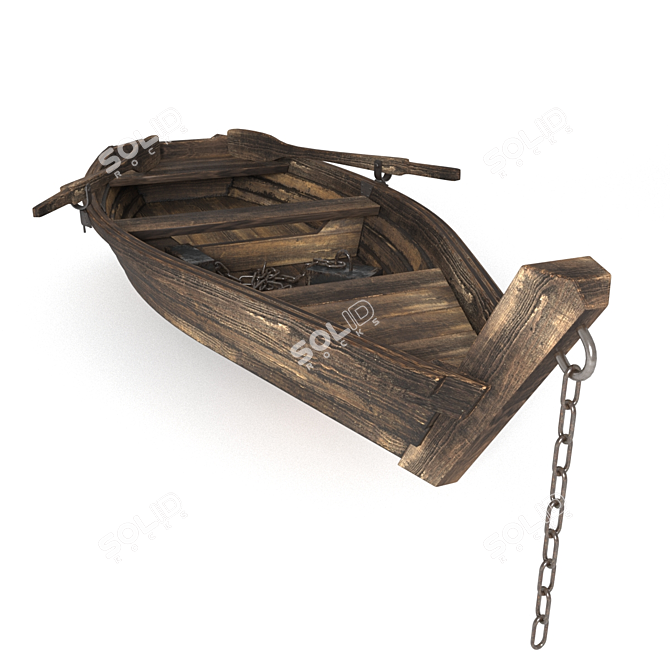 Rustic Smoked-Finish Fishing Boat 3D model image 1