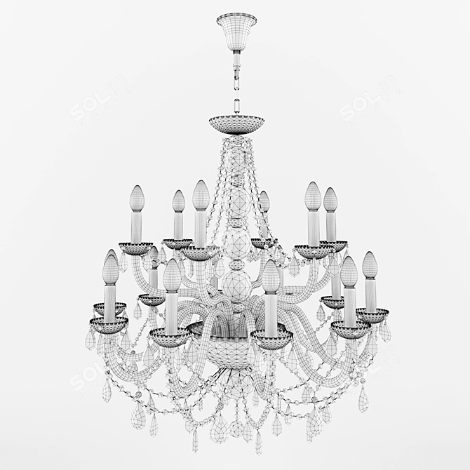 Elegant Crystal Chandelier 3D model image 2