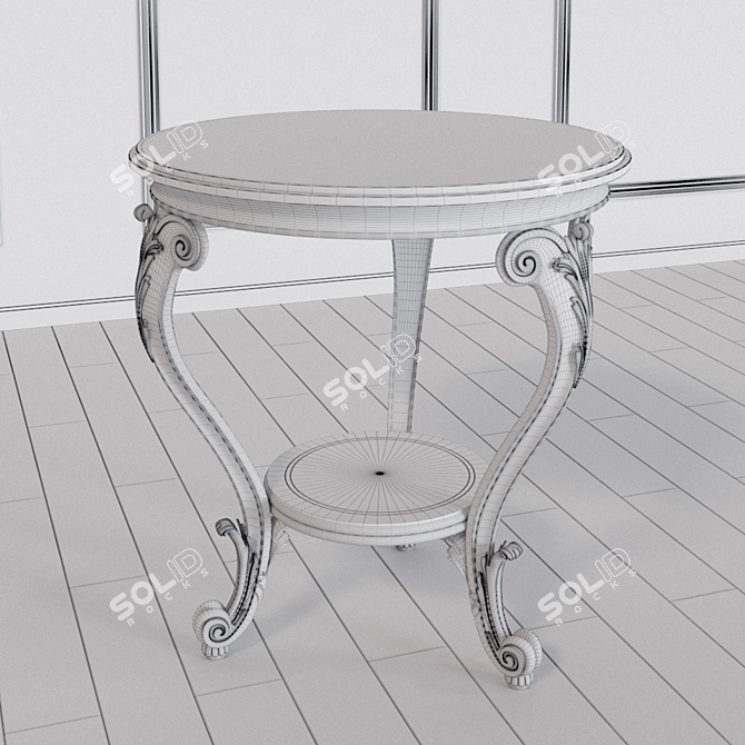 Roberto Giovannini 1141 Gold-Embellished Wooden Table 3D model image 3