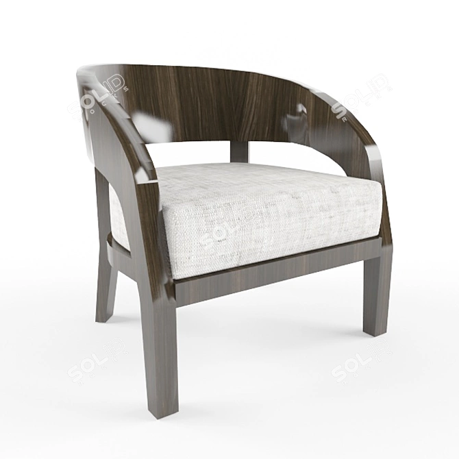 Elegant Alba Porada Armchair 3D model image 1