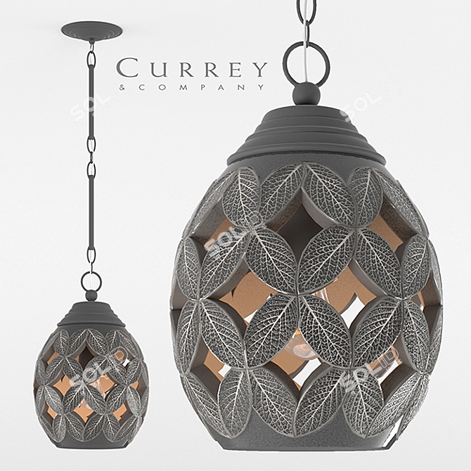 Terracotta Glazed Pavilion Pendant 3D model image 1