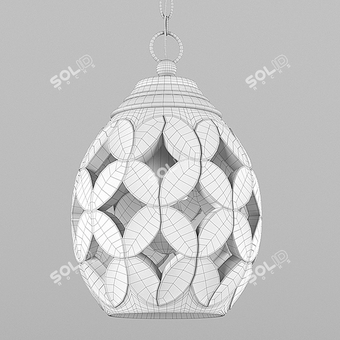 Terracotta Glazed Pavilion Pendant 3D model image 2