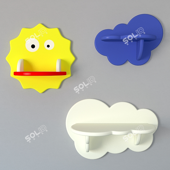 Nibbler-Sun's Decorative Kids Shelves 3D model image 1