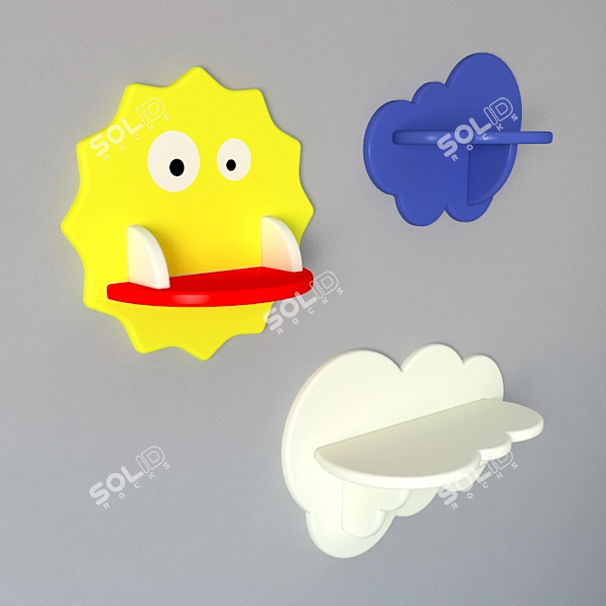 Nibbler-Sun's Decorative Kids Shelves 3D model image 2