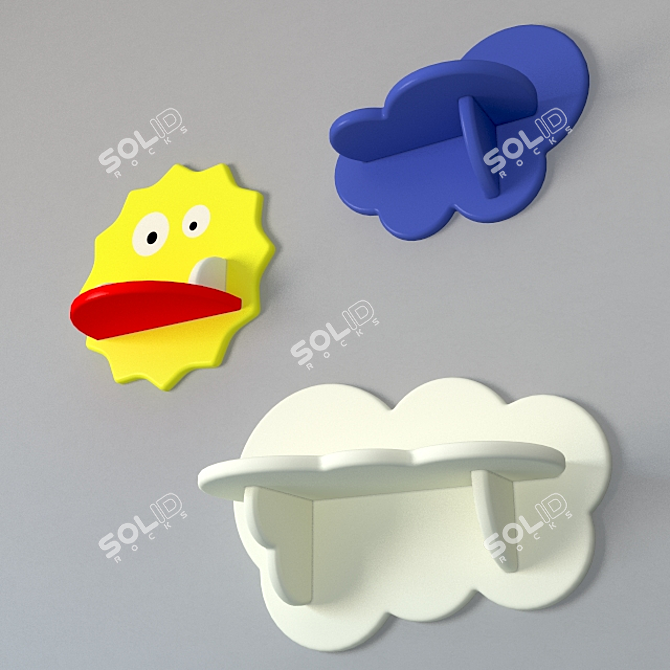 Nibbler-Sun's Decorative Kids Shelves 3D model image 3