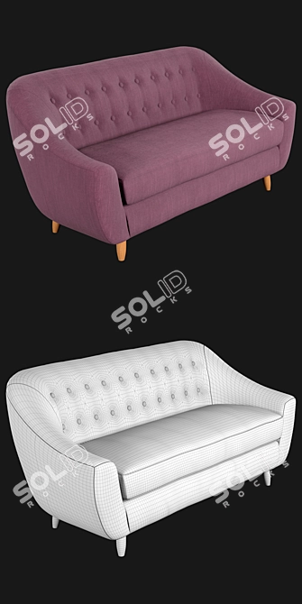 Claudia 3-Seater Fabric Sofa: Comfort meets style! 3D model image 3
