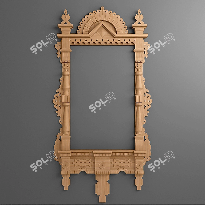 Elegant Carved Frame 3D model image 1