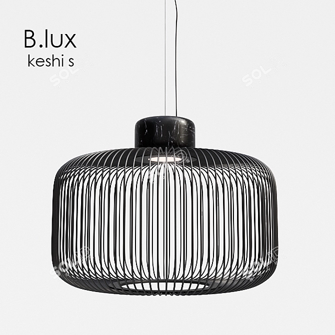 Elegant Keshi Black Marble Lamp 3D model image 1