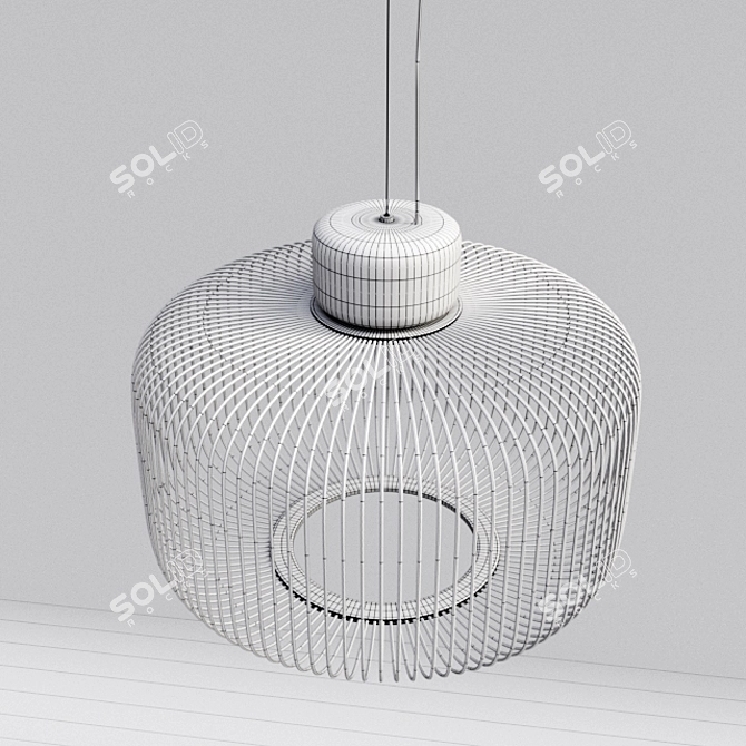 Elegant Keshi Black Marble Lamp 3D model image 3
