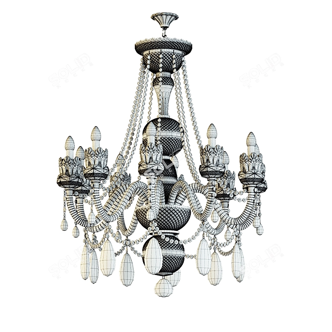 Elegant 10-Light Faustig Chandelier 3D model image 2