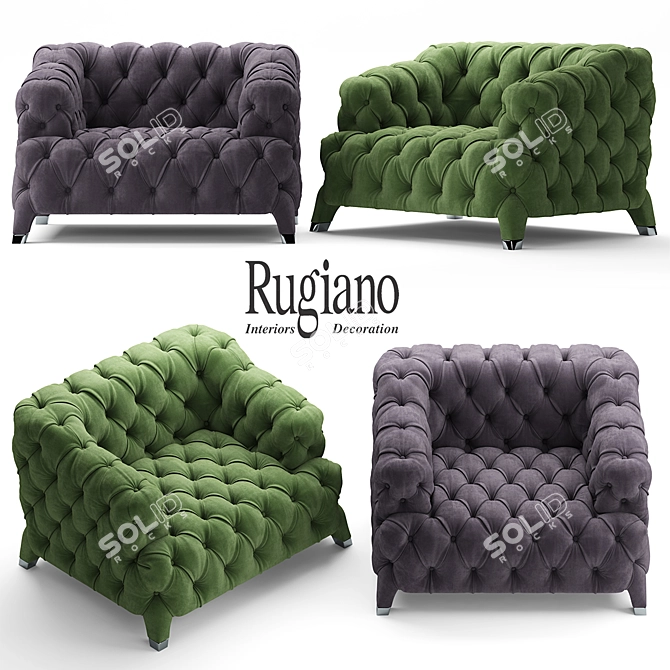 Luxury Cloud Armchair 3D model image 1