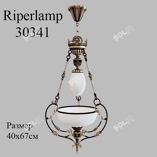 Elegant Riperlamp Chandelier 3D model image 1