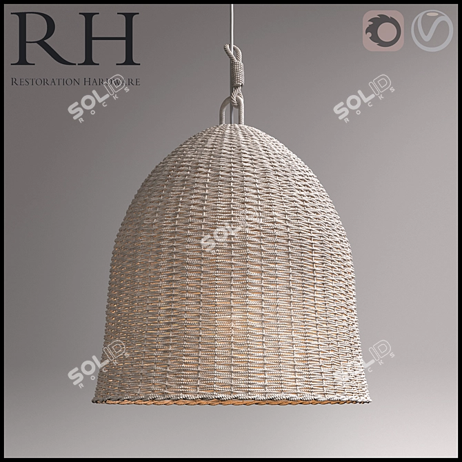 Resto Hard Seagrass Pendant 3D model image 1