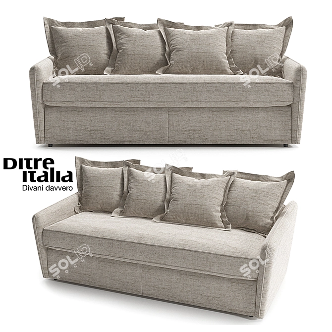 Modern Italian Sofa Bed 3D model image 1