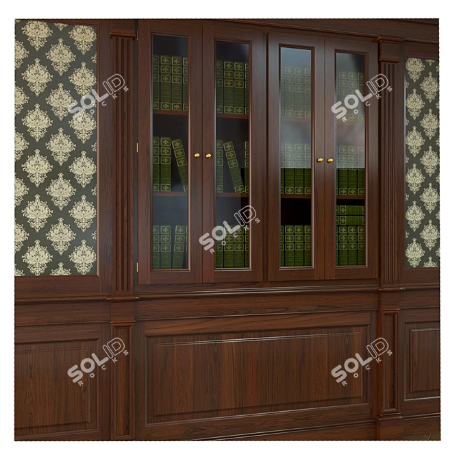 Built-in Wardrobe Set | 1500mm Module, Pilasters, Cornice 3D model image 2