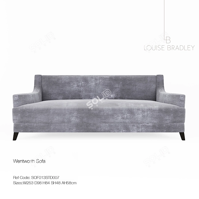 Elegant Louise Bradley Wentworth Sofa: Timeless Beauty for Your Space 3D model image 1