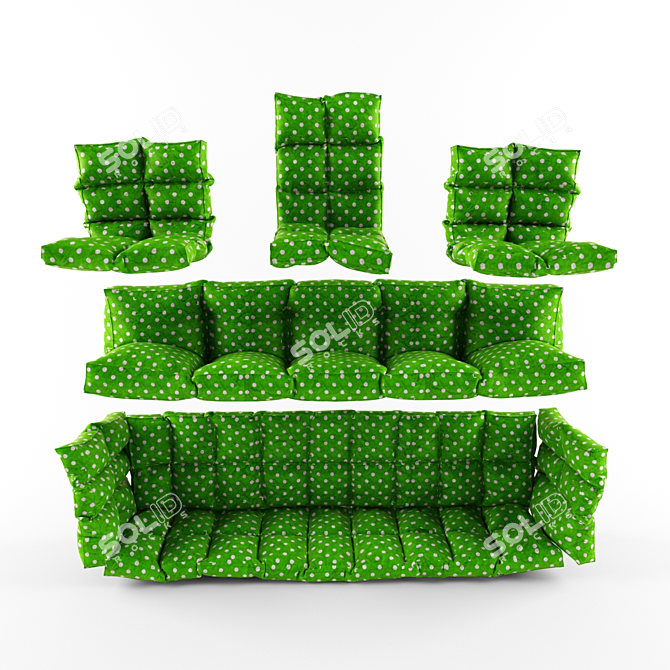 Cozy Corner Sofa Set 3D model image 1