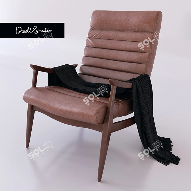 Sleek and Stylish Hans Armchair 3D model image 1