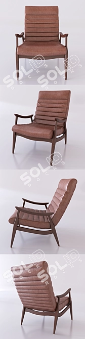 Sleek and Stylish Hans Armchair 3D model image 2