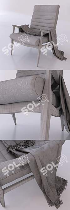 Sleek and Stylish Hans Armchair 3D model image 3