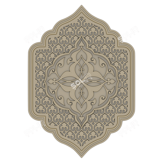 Elegant Arab Art Décor 3D model image 1