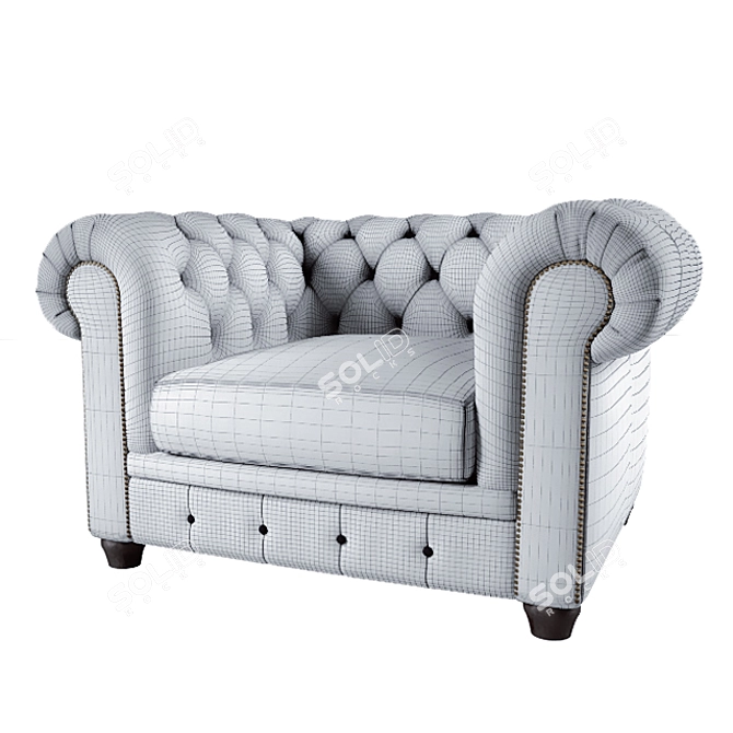  ONE MEBEL Classic Chester Armchair 3D model image 3