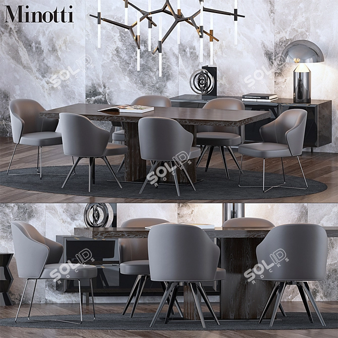 Elegant Minotti Set for Stylish Interiors 3D model image 1