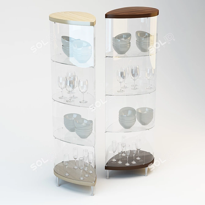 Italian Glass Showcase: Olivella 3D model image 2