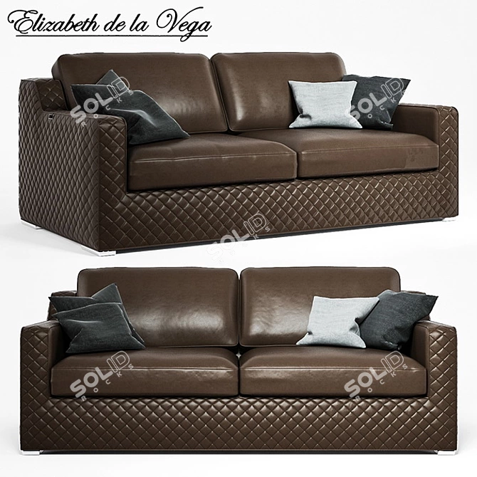 Khalle Sofa: Elegant and Comfortable 3D model image 1