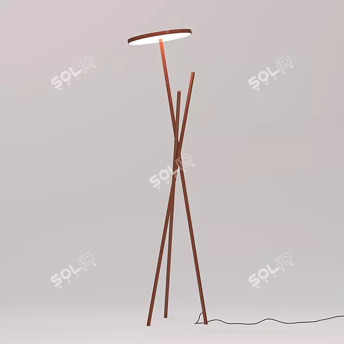 Belcarra Floor Light: Sleek Aluminum and Steel LED Torchiere 3D model image 1