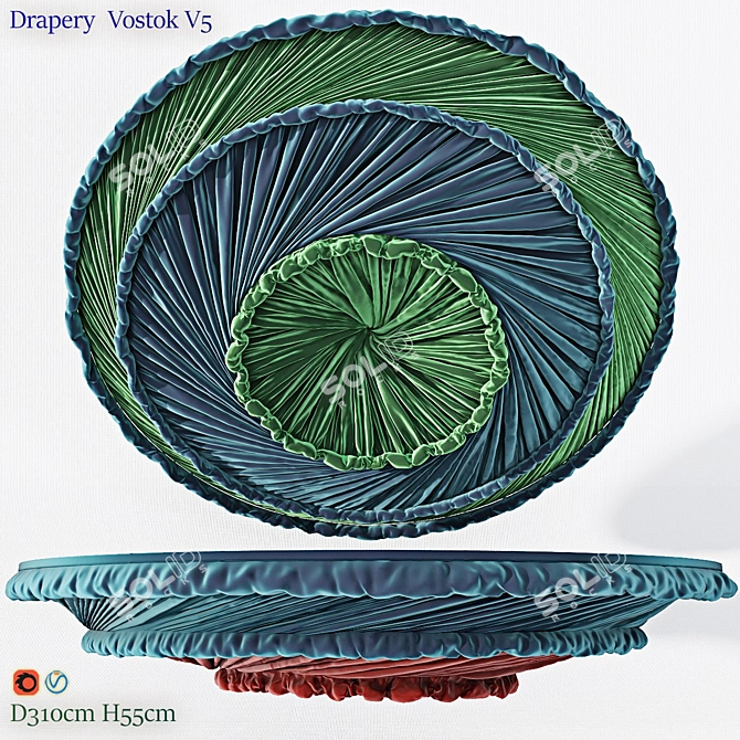 Eastern Style Drapery V5 - Ethnically Inspired Window Decoration 3D model image 1