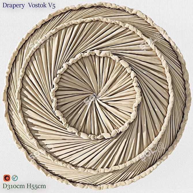 Eastern Style Drapery V5 - Ethnically Inspired Window Decoration 3D model image 3