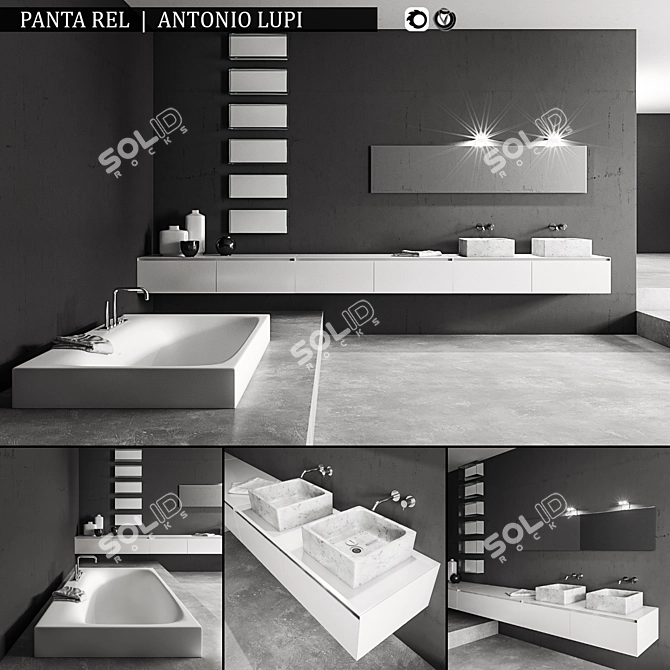 Panta Rel Bathroom Furniture Set 3D model image 1