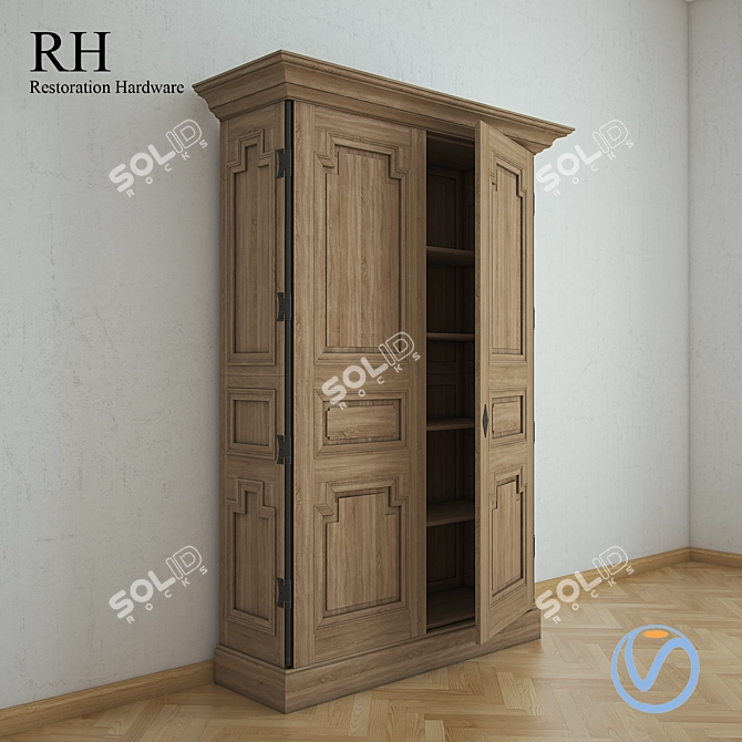 Montpellier Double-Door Cabinet: Elegant Restoration Hardware 3D model image 1