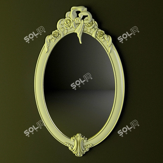 Classic Patina CNC-Crafted Mirror 3D model image 1