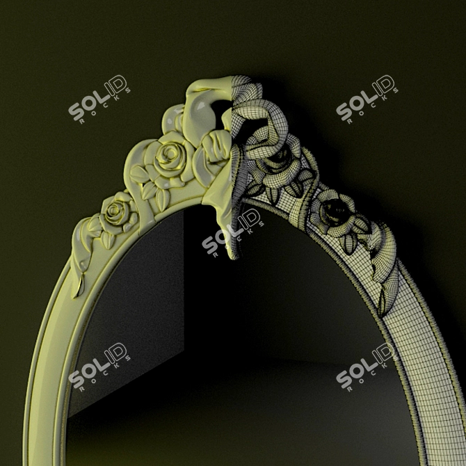 Classic Patina CNC-Crafted Mirror 3D model image 2