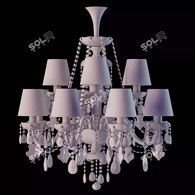 Luxurious Swarovski Strass Chandelier 3D model image 2